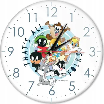 Hodiny NÁSTĚNNÉ HODINY S LESKEM LOONEY TUNES 023 LOONEY TUNES BÍLÉ