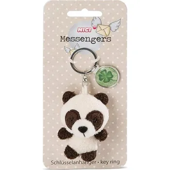 Plyšová Hračka přívěsek na klíče Nici 47537 Panda 7 cm s čtyřlístkem