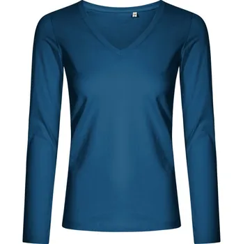 pracovní tričko Promodoro Tričko Promodoro 1560 X.O s výstřihem do V, dlouhý rukáv rukávem, dámské COT401560v3705-bright rose 2XL Růže jasná