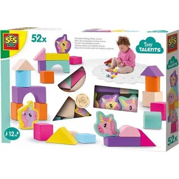 ostatní stavebnice SES CREATIVE Dřevěné stavebnice stavebnice Jednorožec - 52 dílků 13251