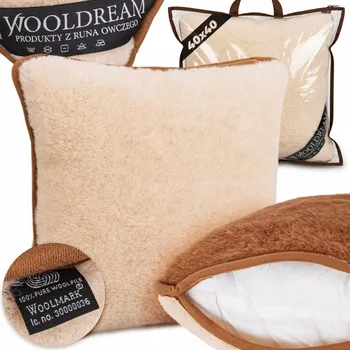 Polštář POLŠTÁŘ POLŠTÁŘ VLNĚNÝ PŘÍRODNÍ ANTI-ALERGICKÝ VELBLOUDÍ MĚKKÝ 40x40