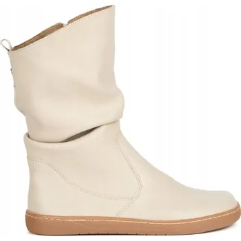 Dámská zimní obuv Dámské kožené kotníkové boty Freja polské béžovou kresbou, velikost 38