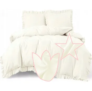 Povlečení Povlečení ELEGANTNÍ s volánky SMETANOVÉ stylové 160x200 JEMNÉ