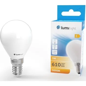 Žárovka LED žárovka koule G45 E14 5W 360° MLÉČNÁ teplá