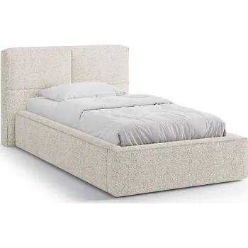 Postel Béžová čalouněná jednolůžková postel s úložným prostorem s roštem 90x200 cm Darren – Micadoni ID_1831940