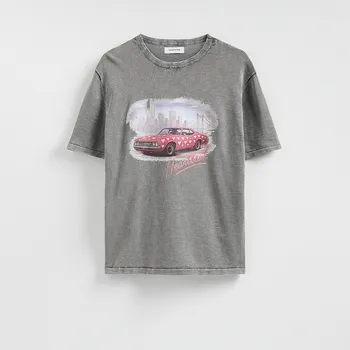 Pánský svetr Reserved - Svetr s&nbsp;potiskem - tmavě šedá - 640HD-90X - 640HD-90X-L