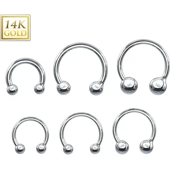 Piercing Šperky4U Zlatý piercing - podkova, Au 585/1000 - ZL01111-1208-WG