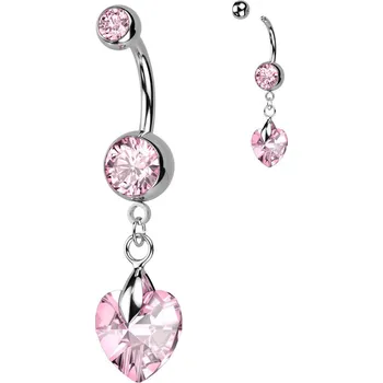 Piercing Šperky4U Piercing do pupíku - srdíčko - WP01298-P