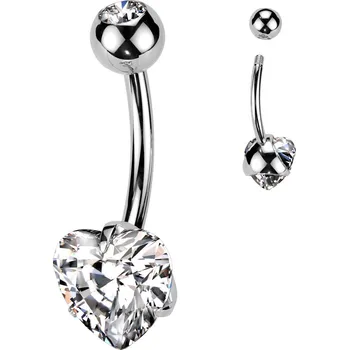 Piercing Šperky4U Piercing do pupíku srdce - TITAN - TIT1058-C