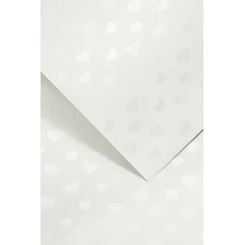 Umělecký papír Ozdobný papír A4 Little Hearts - 220 g/m2, bílý, 20 listů