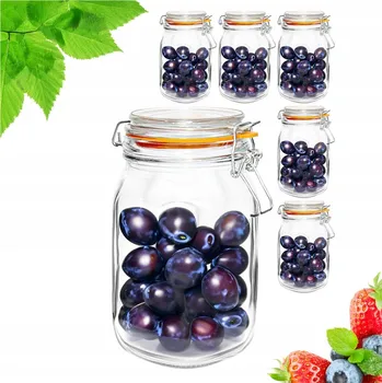 Sklenice Sklenice Tragar 640F 1l skleněná se sponou