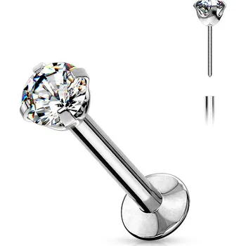 Piercing Šperky4U Labreta PUSH IN zirkon - LB0019-12063