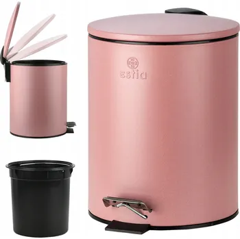 Odpadkový koš Koupelnový odpadkový koš s víkem a vyjímatelnou vnitřní nádobou 5 L Classic růžový