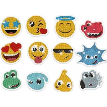 Obraz Samolepky diamantová výšivka - Emotikony a dinosauři