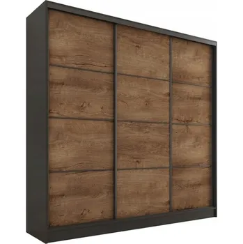 Šatní skříň Šatní skříň HARAZIA 180, černý mat/dub lefkas