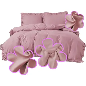 Povlečení Elegantní Povlečení JEMNÁ RŮŽOVÁ 200x220 s vlnkami 3 díly KLASIKA