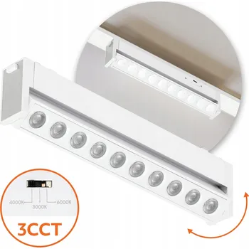 Magnetická lampa Reflektor LED Nástěnný 10W 3 barvy světla Bílá