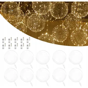 Balónek LED SVÍTÍCÍ BALÓN S LAMPIČKAMI DEKORACE NA SVATEBNÍ HOSTINA BALÓNKY SVÍTÍCÍ