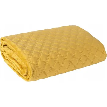 Přehoz na lůžko Oboustranný dekorativní přehoz 220x240 cm Šafránová