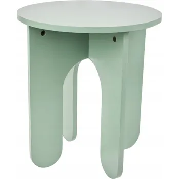 Konferenční stolek ZELENÝ KULATÝ SKLÁDACÍ DŘEVĚNÝ DEKORATIVNÍ KONFERENČNÍ STOLEK DO OBÝVACÍHO POKOJE