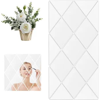 Zrcadlo SAMOLEPICÍ FÓLIE ZRCADLOVÁ ZRCADLO AKRYLOVÁ 50X50 CM - 17 KS