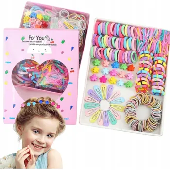 Sada gumiček do vlasů, vícebarevné, s mašlí