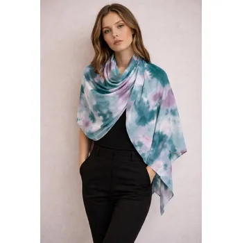 Šátek Dámský šátek 85 x 175 cm batika zelený