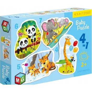 Puzzle Puzzle Multihra 22 dílků Baby Puzzle 4v1 Divoká zvířata