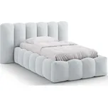 Světle šedá čalouněná jednolůžková postel s úložným prostorem s roštem 90x200 cm Lupine – Micadoni ID_1831926