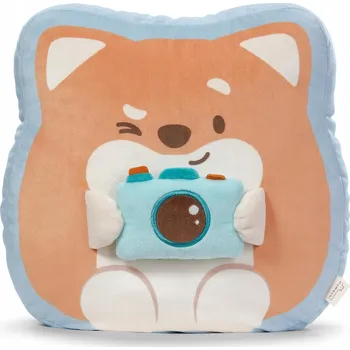 plyšák NICI PLYŠOVÝ MAZLÍČEK PŘÍTULNÍČEK / POLŠTÁŘ PES HIRO S FOTOAPARÁTEM 35X33X12CM