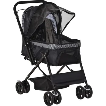 Kočárek pro psa PawHut Kočárek pro psy 2v1 GABA, černý