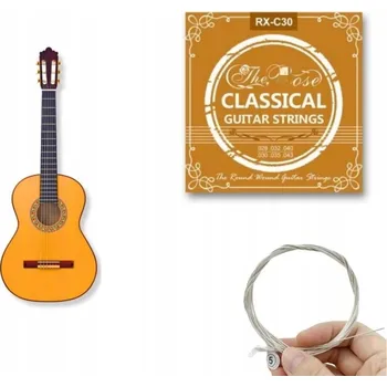 Struna pro kytaru a smyčcový nástroj PROFESIONÁLNÍ NYLONOVÉ STRUNY PRO KLASICKOU KYTARU MĚKKÉ TH-E ROSE RX-C30