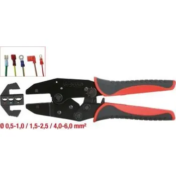 Dílna KS Tools Lemovací kleště na izolované kabelové patky, 220 mm 115.1425