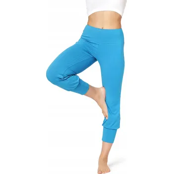 Dámské legíny Jógové kalhoty 3/4 harémky legíny dámské BLV50-283 Modré XXL