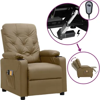 Křeslo zahrada-XL Elektrické masážní křeslo cappuccino umělá kůže 3098872