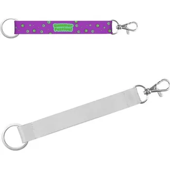 CRAWLEY. Krátká polyesterová šňůrka pro sublimační tisk se standardním kroužkem a karabinou