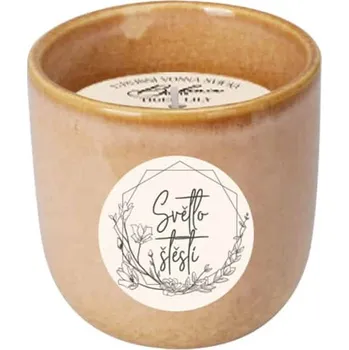 Bytová dekorace Keramická vonná svíčka 200 g - světlo štěstí