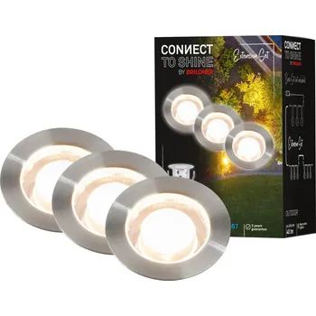 Venkovní osvětlení BRILONER CONNECT TO SHINE prodlužovací sada Padouk 3ks LED zapuštěných svítidel do země, IP67 - BRILONER BRI 3915032