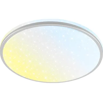BRILONER Stela stropní svítidlo pr.33 cm - 22W, 2400lm, LED, stmívatelné, CCT, dálkový ovladač, matný chrom - BRILO BRILO 3895014
