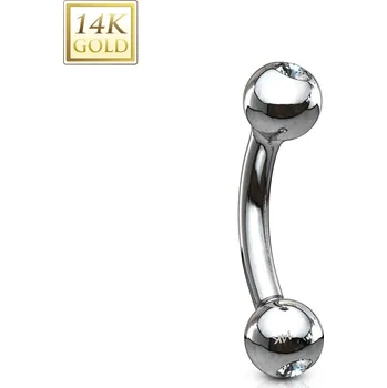 Piercing Šperky4U Zlatý piercing do obočí, Au 585/1000 - ZL01108-1208-WG