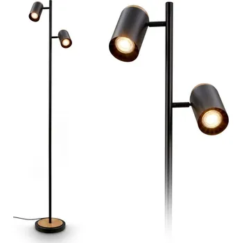 Stojací lampa BRILONER Duta stojanová lampa - vypínač, nastavitelná, GU10 patice, 2-ramenná, černá - BRILONER BRI 1859025