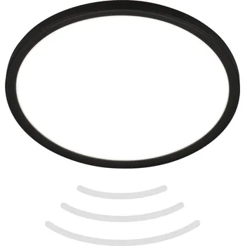 BRILONER Move LED stropní svítidlo IP44, přímé a nepřímé osvětlení, pohybové čidlo, černá - BRILO BRILO 7525415