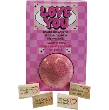 bomba do koupele Šumivá a pěnivá bomba do koupele 110 g se vzkazem v odnosném obalu – Love You