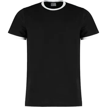 Pánské tričko Kustom Kit Pánské triko KK508 Black-White XL