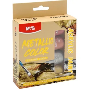 Výtvarná barva Barvy akrylové M&G 22 ml Metallic - sada 4 ks