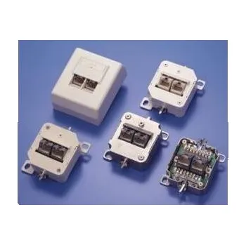 Elektrická zásuvka LYNX PXO-22S-C5E, bílá (white), datová zásuvka, Cat. 5e, 2xRJ45, STP, na omítku, 45 stupňů