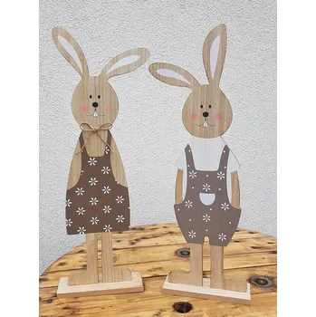 Velikonoční dekorace Zajíc holčička (nalevo) - 31 cm