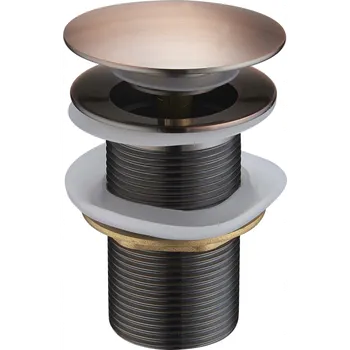 sítko a zátka do dřezu Mexen uzavíratelná umyvadlová výpusť kulatý, ClickClack, velká zátka, bez přepadu, Červený bronz, 79910-45