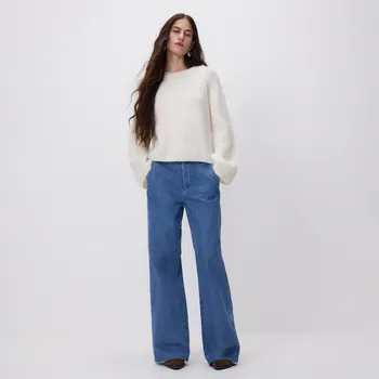 Dámské oblečení Reserved - Zvonové džíny s puky - modrá - 170IL-50J - 170IL-50J-38