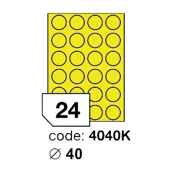 Kancelářské potřeby Samolepící etikety Rayfilm Office průměr 40 mm 100 archů, matně žlutá, R0121.4040K